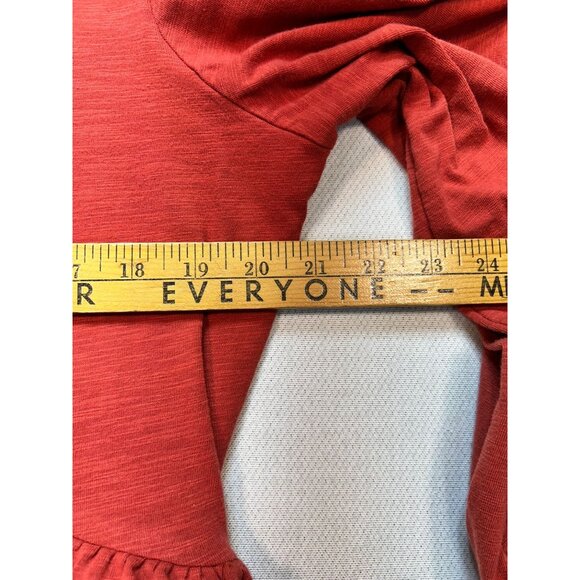 Old Navy Womens Maternity V Neck Blouson Sleeve Midi Swing Dress Sz XL Coral Red - Picture 8 of 12